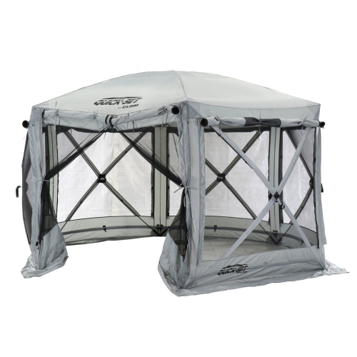 CLAM – abri à auvent portatif pour l’extérieur Pavilion de 12,5 x 12,5 pi, gris