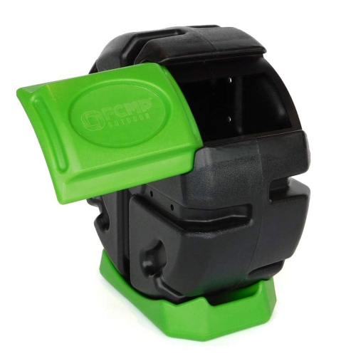 FCMP Outdoor Half Size 19 Gallon Rolling Composter Tumbler Bin, Green