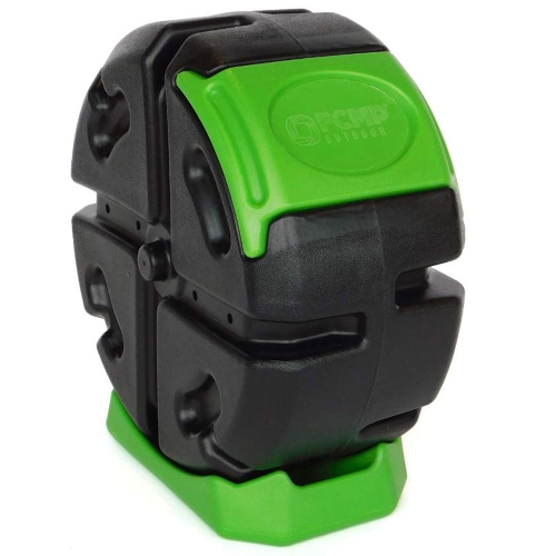 FCMP Outdoor Half Size 19 Gallon Rolling Composter Tumbler Bin, Green