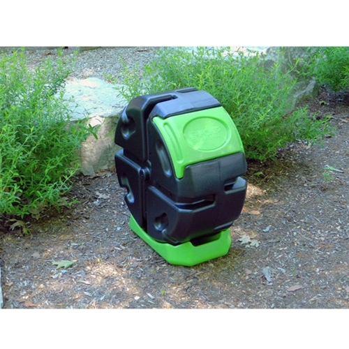FCMP Outdoor Half Size 19 Gallon Rolling Composter Tumbler Bin, Green