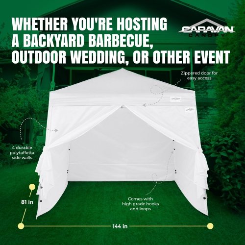 Caravan Canopy V-Series 12 x 12 Foot Tent Sidewalls Only, White