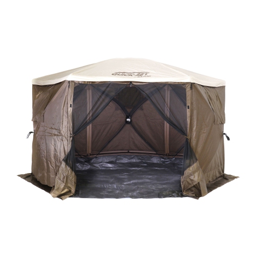 CLAM Quick-Set Escape Sky Camper 11.5 Ft Portable Outdoor Canopy Shelter, Brown