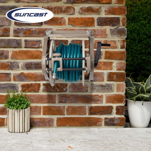 Wall Mount Slide Trak Hose Reel, with 175' Hose Capacity