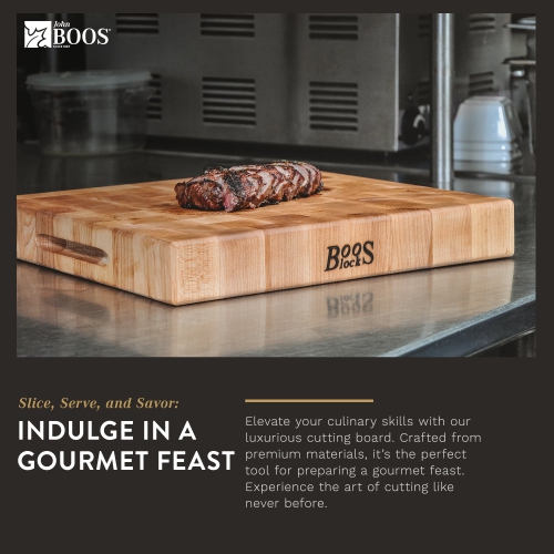 John Boos – petite planche à découper en bois d’érable pour cuisine, 12 x 12 x 3 po