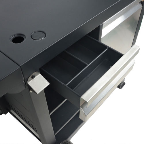 Razor – Chariot universel de préparation sur roulettes pour plaques et grilles extérieures portatives, noir