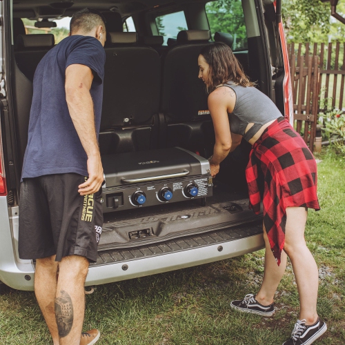 Razor – Chariot universel de préparation sur roulettes pour plaques et grilles extérieures portatives, noir