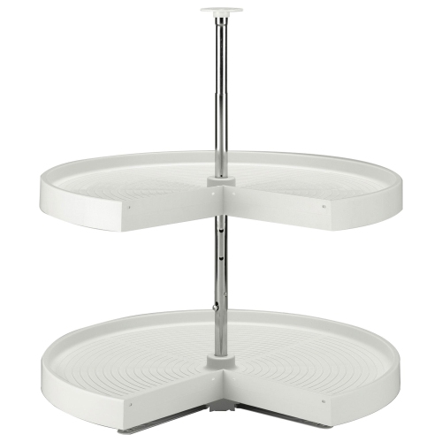 Rev-A-Shelf 28'' Lazy Susan Pie-Cut Polymer Two-Shelf, White, LD-2942-28-11-1