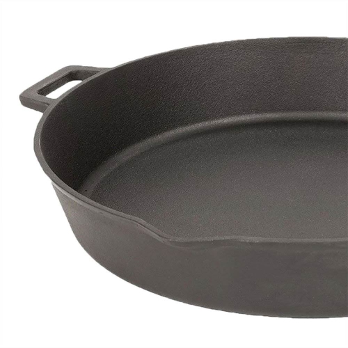 Bayou Classic 16 Inch Oven Safe Cast Iron Skillet Cooking Pot, Black