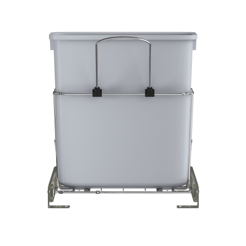 Rev-A-Shelf 20 qt. Universal Waste Container with Rear Basket, RUKD-1420RB-1