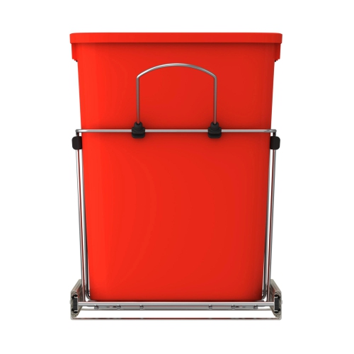 Rev-A-Shelf Double Pullout Trash Can 35 qt. for Kitchen, Red, RV-18KD-1618C-S