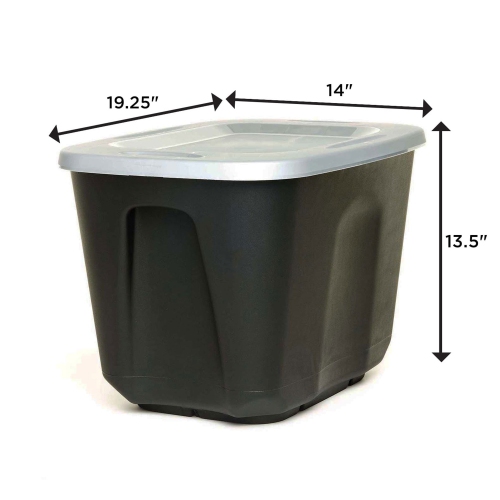 Homz 6610BKTS.10 10 Gallon Molded Plastic Storage Bin with Secure Lid