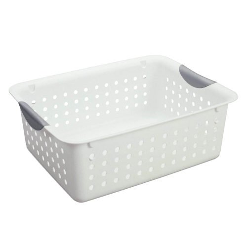 Sterilite Medium Ultra Plastic Storage Organizer Basket with Handles,