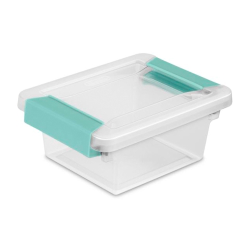 Sterilite Plastic Mini Clip Storage Box Container with Latching Lid, 18 Pack