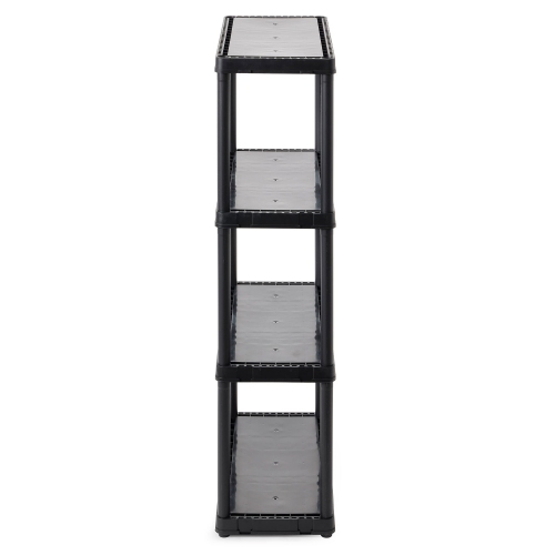 Gracious Living 4 Shelf Fixed Height Light Duty Storage Unit, Black