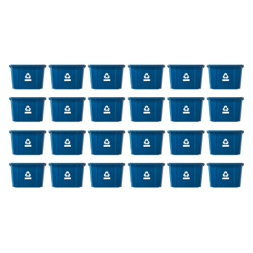 Gracious Living Medium Curbside Blue Box 17 Gallon Home Recycling Bin