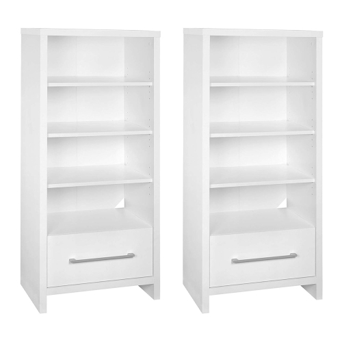 CLOSETMAID  165100 Decorative Storage Tower Bookcase With Drawer (2 Pack) In White
