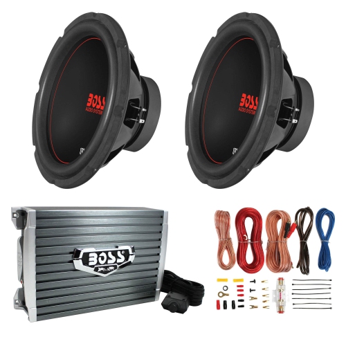Boss Chaos Exxtreme 10" 1000W DVC 4 Ohm Subwoofer w/ Amplifier & Wiring