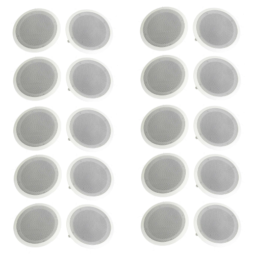 Pyle 8 Inch 500W 2 Way In Wall Ceiling Home Speakers System (10 Pack)