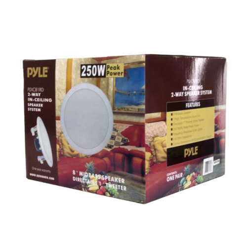 Pyle 8 Inch 500W 2 Way In Wall Ceiling Home Speakers System (10 Pack)