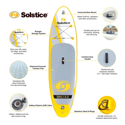 Planche à rame gonflable de 2,0 10,5 pi Bali de Solstice Watersports