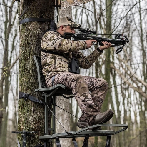 Support d'arbre de chasse à accrocher Helium Kickback LVL de Hawk avec siège et plateforme XL