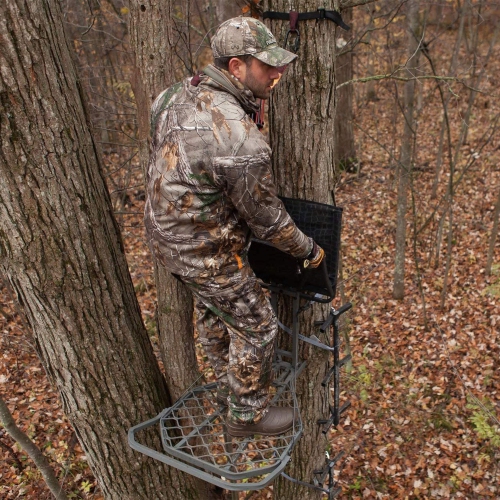 Support d'arbre de chasse à accrocher Helium Kickback LVL de Hawk avec siège et plateforme XL