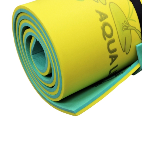 Tapis de piscine flottant simple pour adulte en mousse Lily Pad Tadpole Aqua, vert/jaune