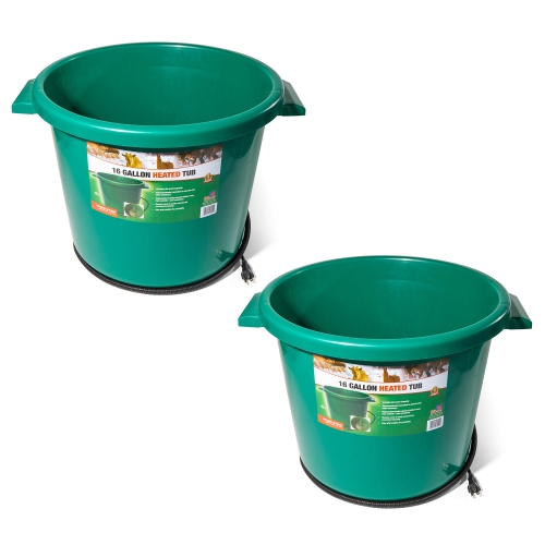 Farm Innovators – seau en plastique chauffant pour eau animale, 16 gallons, vert