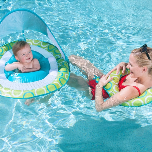 Swimways Mommy and Me Baby 9 to 24 Months Spring Float w/ Canopy & Bed