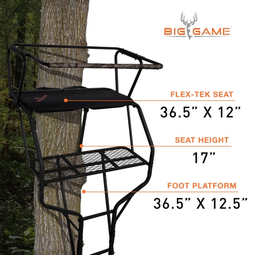 Big Game Guardian DXT Portable 2 Hunter Tree Ladder Stand, 18 Foot