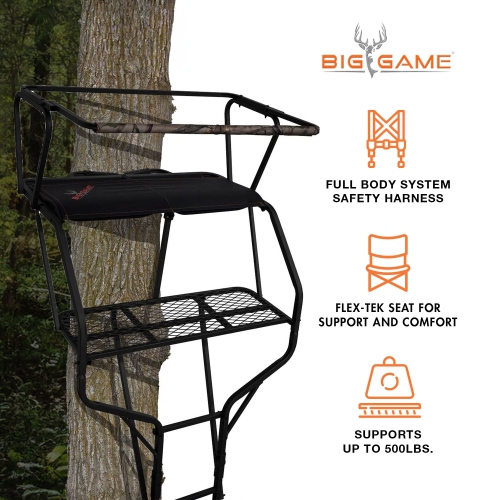 Big Game Guardian DXT Portable 2 Hunter Tree Ladder Stand, 18 Foot