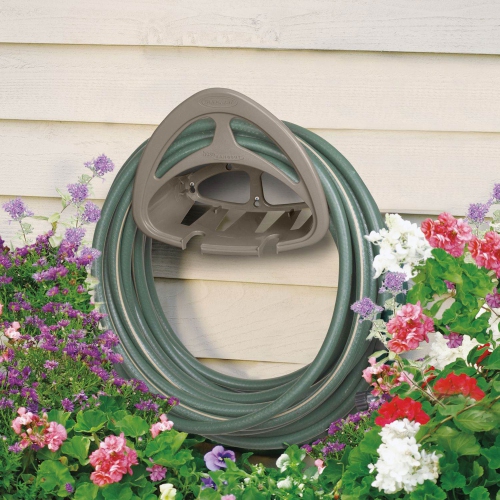 SUNCAST  Hh150 Outdoor Wall Mount Garden Hose Holder With Shelf, Taupe (4 Pack)