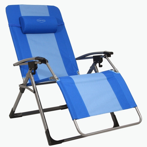 KAMP-RITE  Outdoor Folding Reclining Zero Gravity Chair W/headrest Pillow In Blue