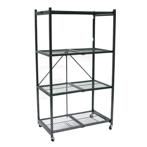 Origami 4 Tier Multipurpose Folding Storage Organizing Rack with Wheels