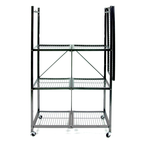Origami 4 Tier Multipurpose Folding Storage Organizing Rack with Wheels