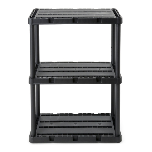 Gracious Living 3 Shelf Knect-A-Shelf Solid Light Duty Storage Unit, Black 2Pack