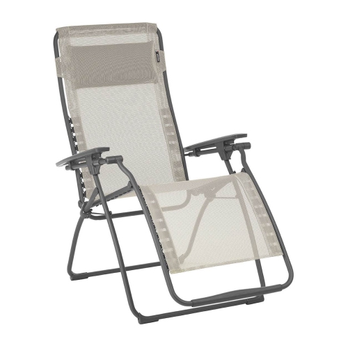Lafuma – Fauteuil inclinable en acier encadré pour l’extérieur Futura Zero Gravity, gris saisit