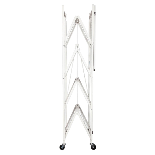 Origami Large Wheeled 5-Shelf Folding Steel Wire Shelving, White