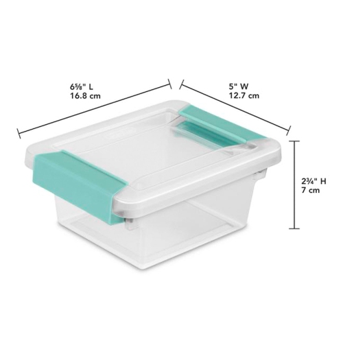 Sterilite Plastic Mini Clip Storage Box Container with Latching Lid, 12 Pack