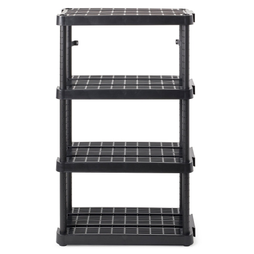 Gracious Living 4 Shelf Adjustable Height Medium Duty Storage, Black