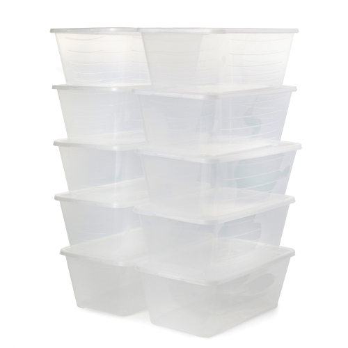 Life Story 6L Shoe & Closet Storage Box Stacking Containers, Clear