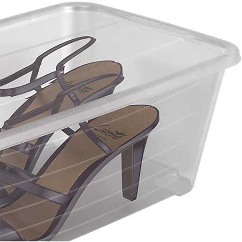 Life Story 6L Shoe & Closet Storage Box Stacking Containers, Clear