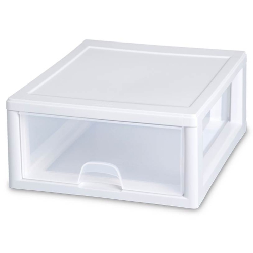 Sterilite 16 Qt Single Box Modular Stacking Storage Drawer Container