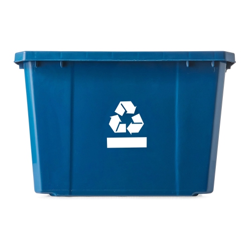Gracious Living Medium Curbside Blue Box 17 Gallon Home Recycling Bin