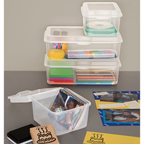 Sterilite Clear Plastic Flip Top Latching Storage Box Container w/ Lid