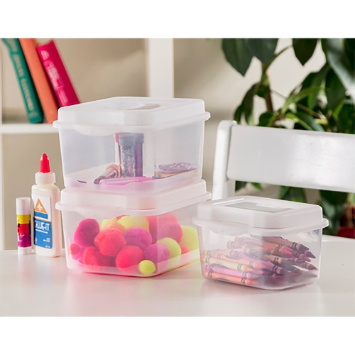 Sterilite Clear Plastic Flip Top Latching Storage Box Container w/ Lid