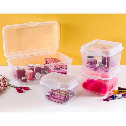 Sterilite Clear Plastic Flip Top Latching Storage Box Container w/ Lid