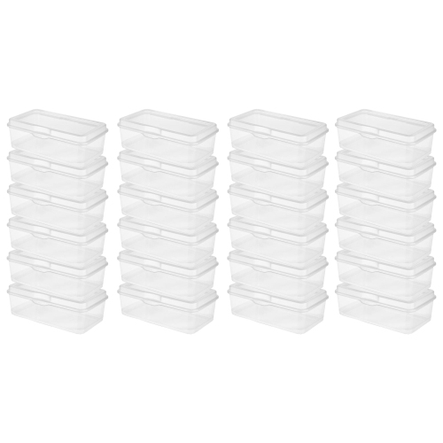 Sterilite Plastic Stacking FlipTop Latching Storage Box Container, Clear 24 Pack