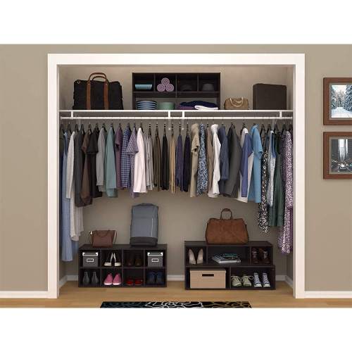 ClosetMaid 508200 Shelf Organizer w/ Shoe Rack & Cube Storage, Espresso