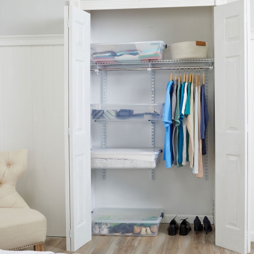 Rubbermaid Cleverstore 41 Quart Latching Stackable Storage Tote, Clear